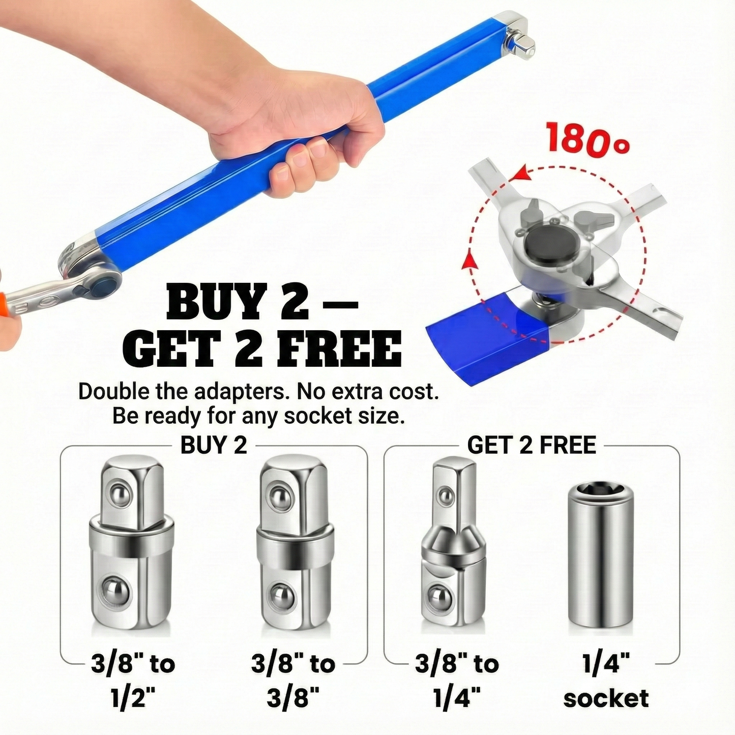 4 essential socket adapters for impact driver set