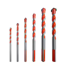 Multi-material drill bits set for wood metal concrete all-in-one