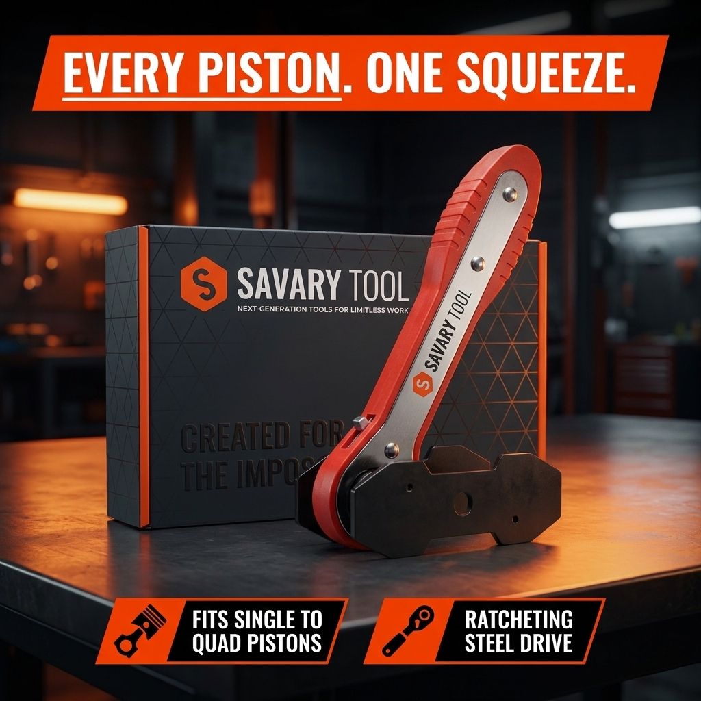 Savary Brake Caliper Press Tool. Every piston, one squeeze.