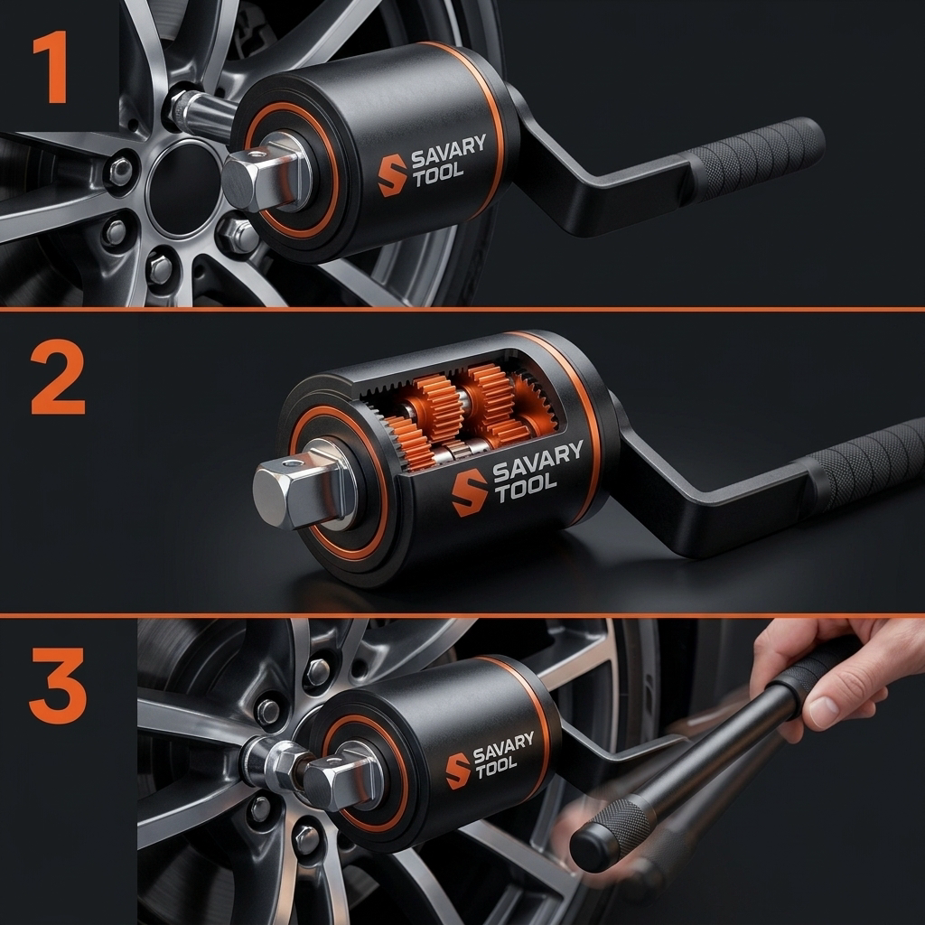 How the Savary Torque Multiplier works in three steps with planetary gear cutaway