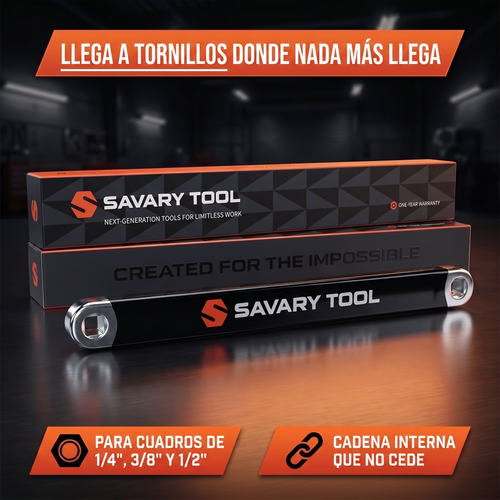 Llave de Extensión Acodada Savary - llega a tornillos donde nada más llega