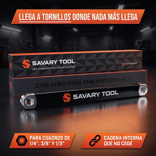 Llave de Extensión Acodada Savary - llega a tornillos donde nada más llega