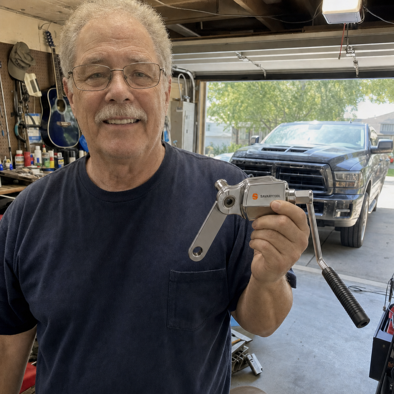 Customer holding the exact SavaryTool torque multiplier