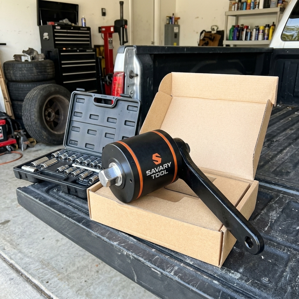 Customer photo of the Savary Torque Multiplier kit on a truck tailgate
