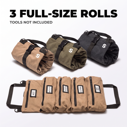 3 full-size tool rolls included